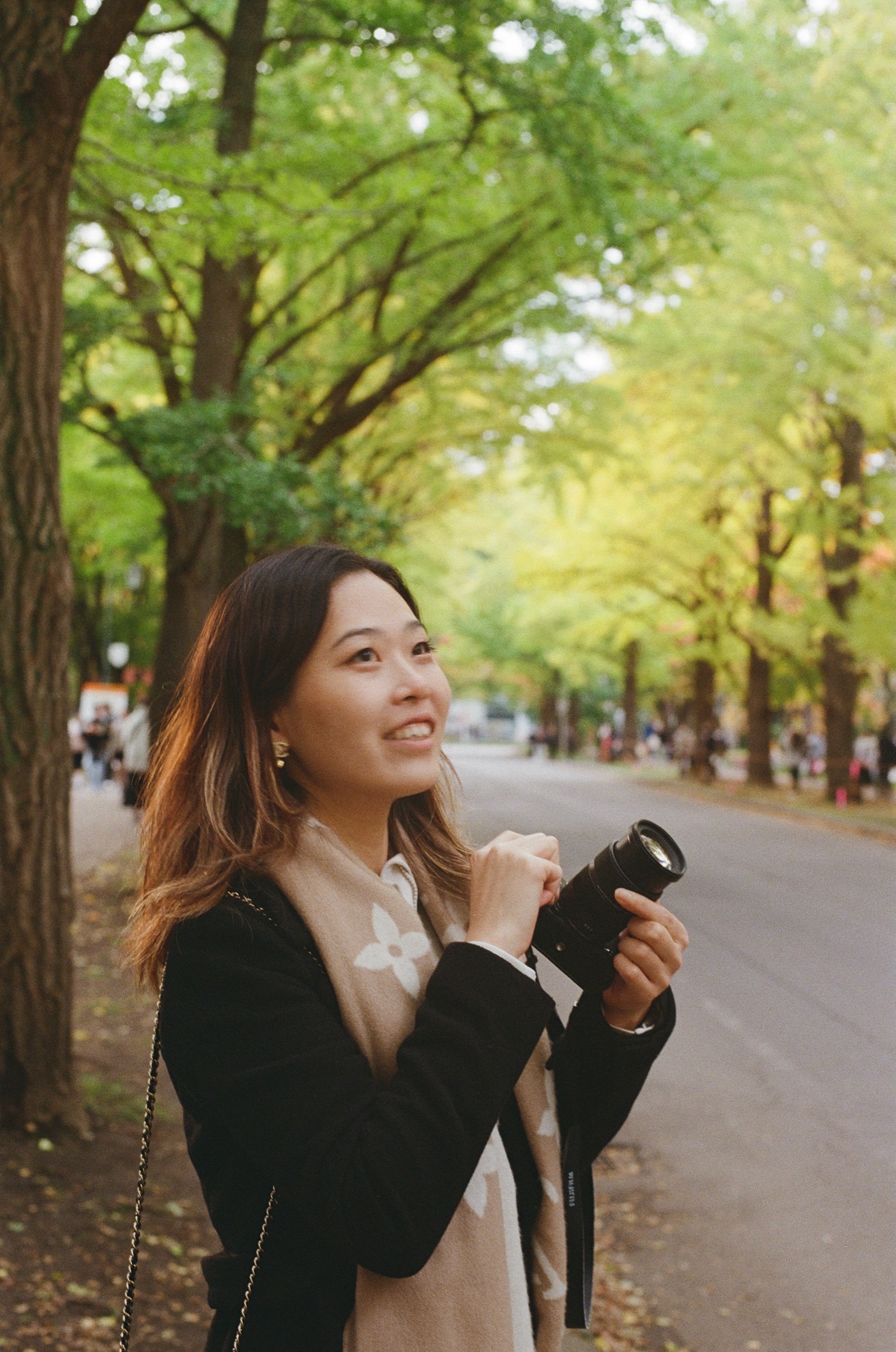 Shooting under the ginkgo trees